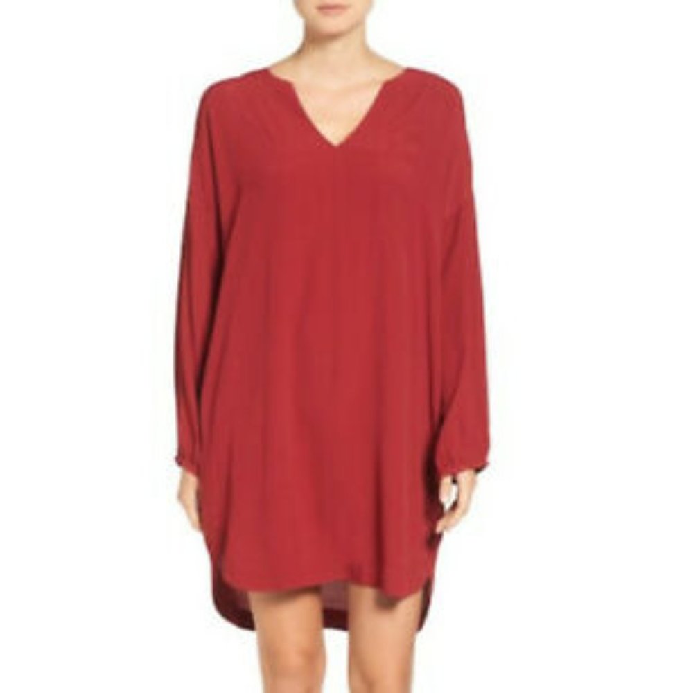 Madewell Du Jour Three-Quarter Sleeve Tunic Dress